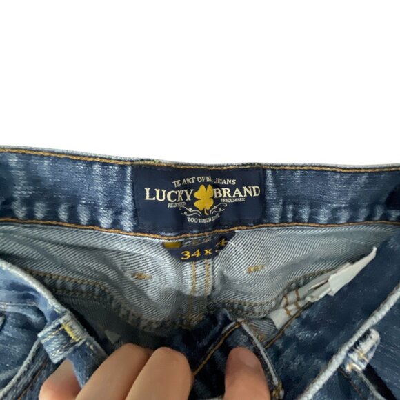 Lucky Brand 361 Vintage Wash Straight Fit Jeans 34 Blue Denim Streetwear - Picture 2 of 8